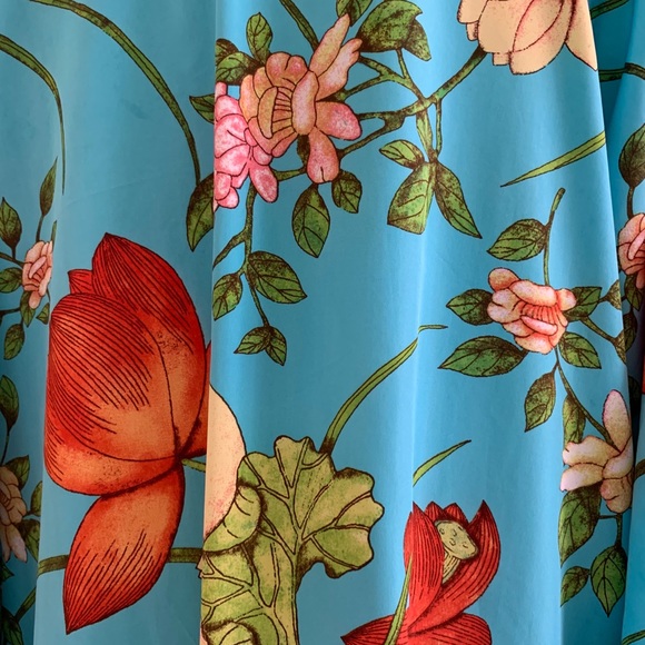 Sold Aqua Blue Floral Maxi Kaftan - Picture 9 of 12